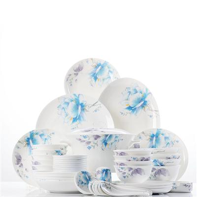 逼逼爱爱48头聆听花开骨瓷礼品餐具套装